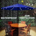 9 ft Lighted Solar Patio Umbrella with Tilt
