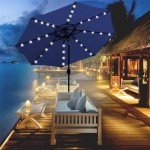 9 ft Lighted Solar Patio Umbrella with Tilt