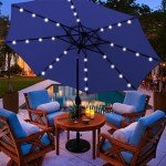 9 ft Lighted Solar Patio Umbrella with Tilt