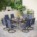 9-Piece Outdoor Patio Dining Set with Swivel Chairs