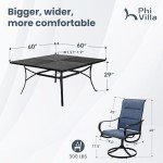 9-Piece Outdoor Patio Dining Set with Swivel Chairs