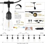Svater 105FT Outdoor LED String Lights - Dimmable