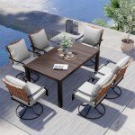 7-Piece Outdoor Dining Set with Swivel Chairs