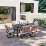 7-Piece Outdoor Dining Set with Swivel Chairs