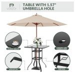 VONZOY 3-Piece Outdoor Bar Stool Set