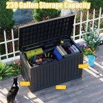 230 Gallon Waterproof Outdoor Storage Deck Box
