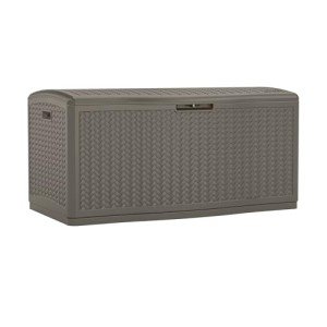 Stoney Wicker Outdoor Deck Box with Hinged Lid