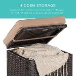 Set of 2 Wicker Ottomans for Outdoor Use