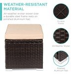 Set of 2 Wicker Ottomans for Outdoor Use