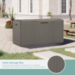 Stoney Wicker Outdoor Deck Box with Hinged Lid