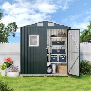 MistMo 6x4 Outdoor Steel Storage Shed