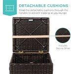 Set of 2 Wicker Ottomans for Outdoor Use