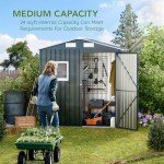 MistMo 6x4 Outdoor Steel Storage Shed
