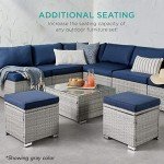 Set of 2 Wicker Ottomans for Outdoor Use