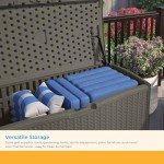 Stoney Wicker Outdoor Deck Box with Hinged Lid