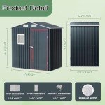 MistMo 6x4 Outdoor Steel Storage Shed