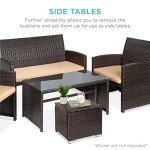 Set of 2 Wicker Ottomans for Outdoor Use
