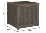 Suncast 13 Gallon Outdoor Storage End Table