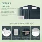 MistMo 6x4 Outdoor Steel Storage Shed