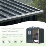 MistMo 6x4 Outdoor Steel Storage Shed