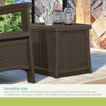 Suncast 13 Gallon Outdoor Storage End Table