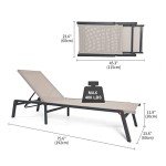 ULAND Adjustable Aluminum Chaise Lounge Set of 2