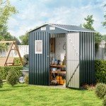 MistMo 6x4 Outdoor Steel Storage Shed