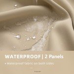 Beige Waterproof Outdoor Curtains – 2 Panels