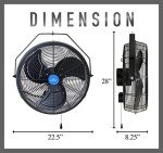 iLiving 18" Weatherproof Variable Speed Wall Fan