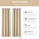 Beige Waterproof Outdoor Curtains – 2 Panels