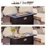 Shintenchi 45" Outdoor Propane Fire Pit Table