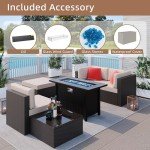 Shintenchi 45" Outdoor Propane Fire Pit Table