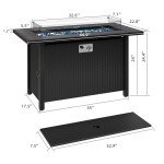 Shintenchi 45" Outdoor Propane Fire Pit Table