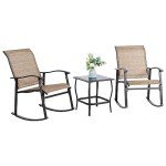 Vongrasig 3-Piece Outdoor Rocking Bistro Set