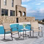 Vongrasig 3-Piece Outdoor Rocking Bistro Set