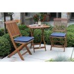Eucalyptus Wood 3-Piece Bistro Patio Set