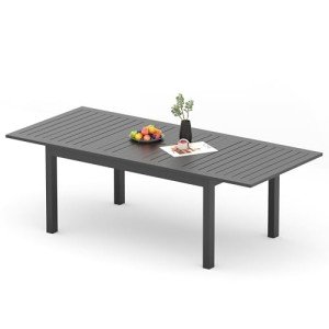 Expandable Aluminum Patio Dining Set for 4-10
