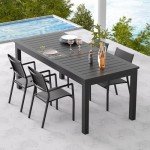 Expandable Aluminum Patio Dining Set for 4-10