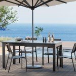 Expandable Aluminum Patio Dining Set for 4-10