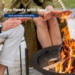 Outdoor Fire Pit with BBQ Grill and Storage