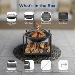 Outdoor Fire Pit with BBQ Grill and Storage
