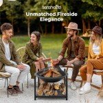 Outdoor Fire Pit with BBQ Grill and Storage
