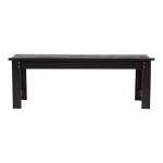 4 Ft Black Wooden Backless Patio Bench