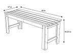 4 Ft Black Wooden Backless Patio Bench