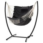Cozy Bohemian Hammock Chair with Stand - Dark Gray
