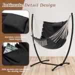 Cozy Bohemian Hammock Chair with Stand - Dark Gray
