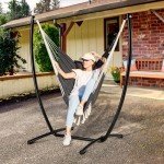 Cozy Bohemian Hammock Chair with Stand - Dark Gray