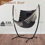 Cozy Bohemian Hammock Chair with Stand - Dark Gray