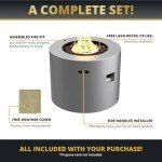 Kinger Home 32-Inch Round Propane Fire Pit