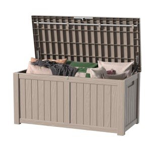 120 Gallon Waterproof Outdoor Storage Box - Light Brown
